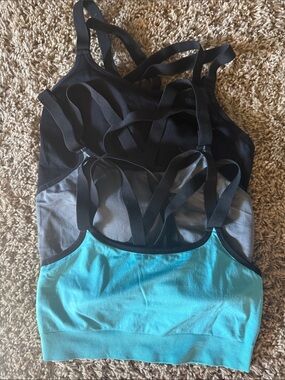 Portneer Sports Bra Pack — Teal, Gray & Black. Size L
